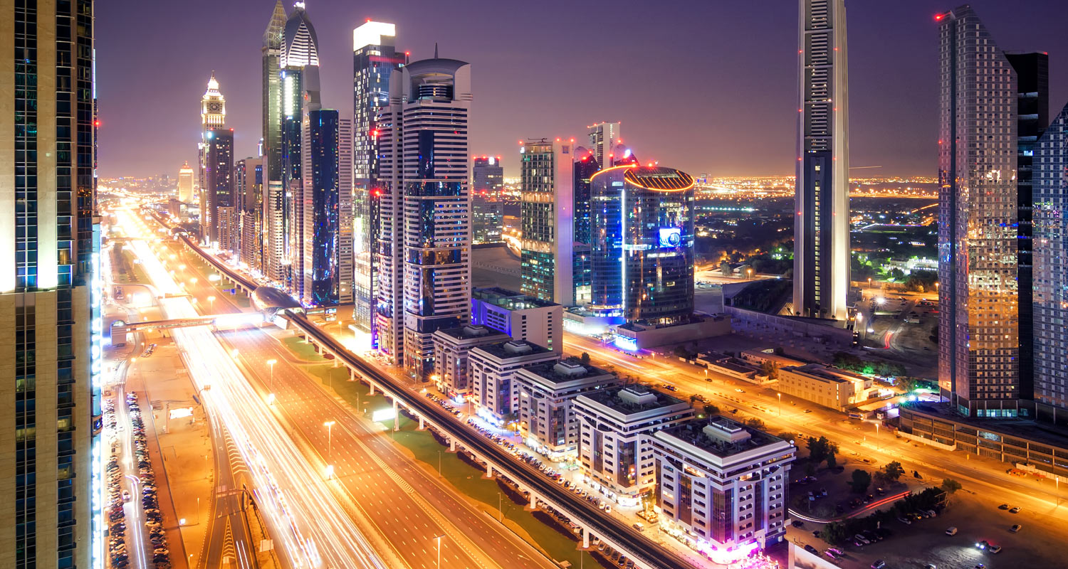 Sheik Zayed Road at Night